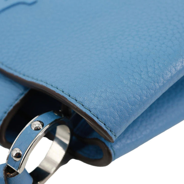 LOUIS VUITTON Capucines BB Taurillon Leather Crossbody Bag Blue