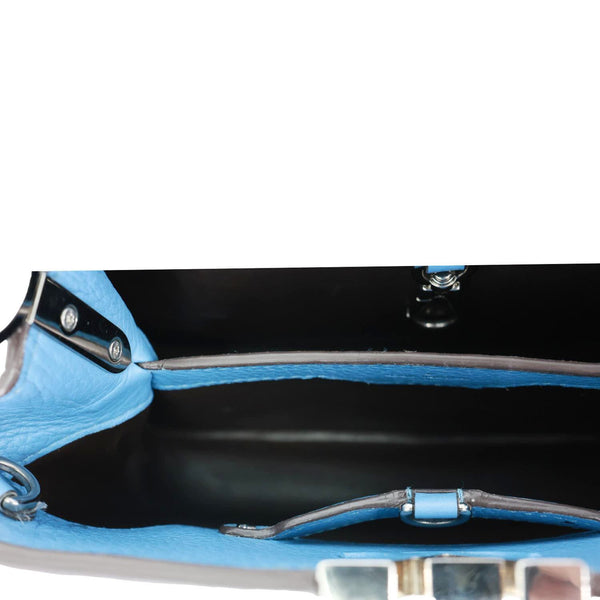 LOUIS VUITTON Capucines BB Taurillon Leather Crossbody Bag Blue