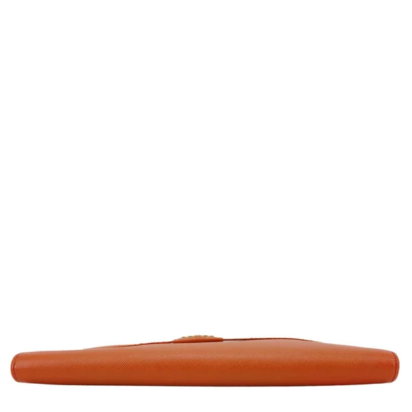PRADA Ribbon Saffiano Leather Clutch Orange
