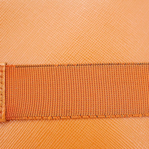 PRADA Ribbon Saffiano Leather Clutch Orange
