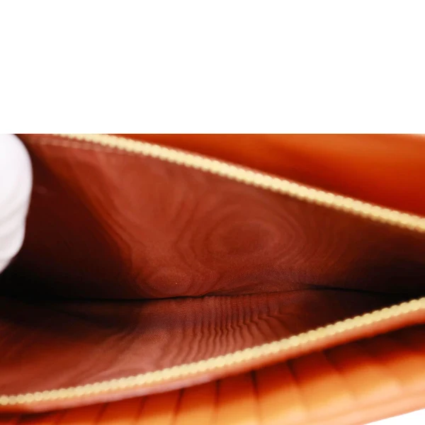 PRADA Ribbon Saffiano Leather Clutch Orange