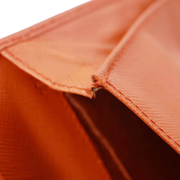 PRADA Ribbon Saffiano Leather Clutch Orange