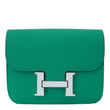 HERMES Constance Slim Grained Calfskin Leather Wallet Vert Vertigo