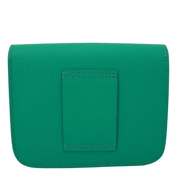 HERMES Constance Slim Grained Calfskin Leather Wallet Vert Vertigo
