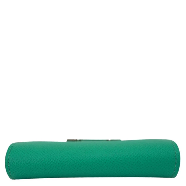 HERMES Constance Slim Grained Calfskin Leather Wallet Vert Vertigo