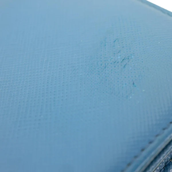 PRADA Continental Flap Saffiano Leather Wallet Blue