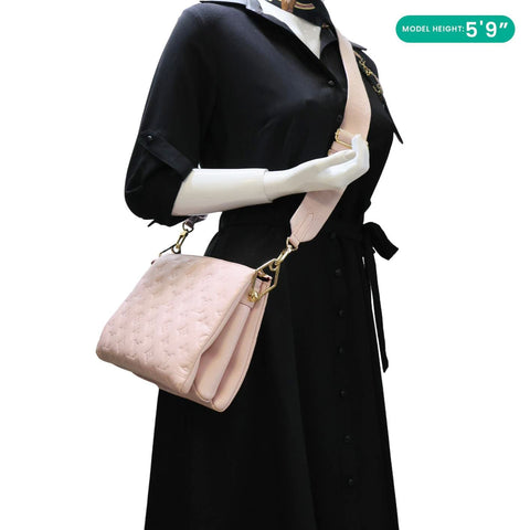 LOUIS VUITTON Coussin PM Monogram Embossed Leather Shoulder Bag Pink