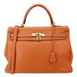 HERMES Kelly 32 Togo Leather Tote Shoulder Bag Orange