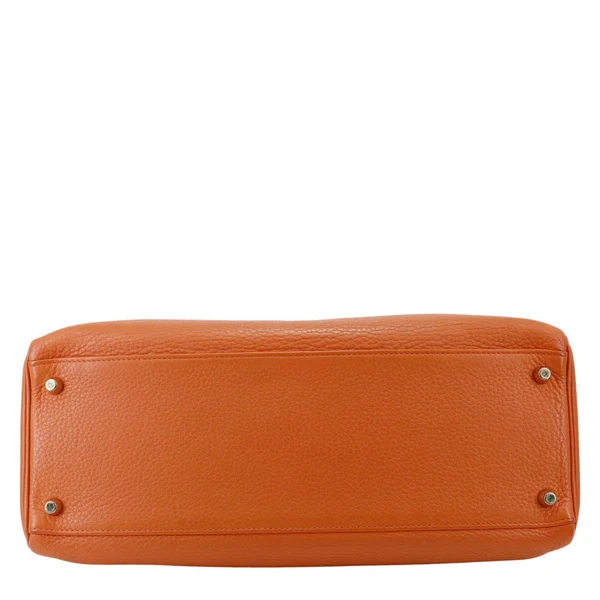 HERMES Kelly 32 Togo Leather Tote Shoulder Bag Orange