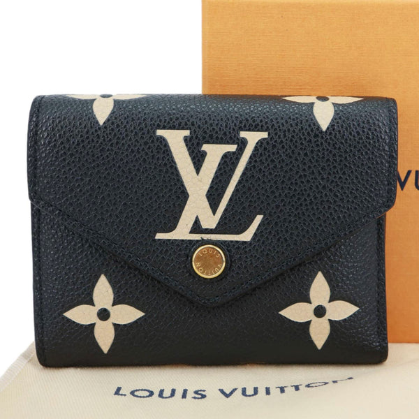LOUIS VUITTON Victoria Monogram Empreinte Leather Wallet Bicolor