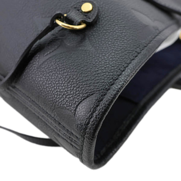 LOUIS VUITTON Neverfull MM Empreinte Leather Tote Shoulder Bag Black