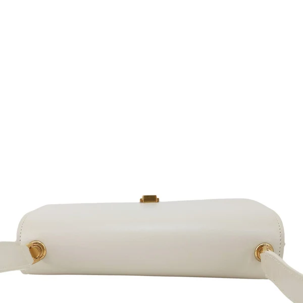 YVES SAINT LAURENT Le Carre Calfskin Leather Satchel Bag White