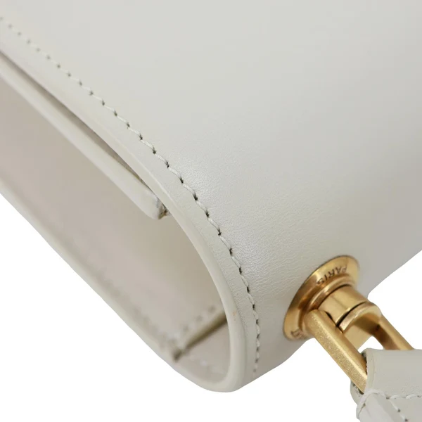 YVES SAINT LAURENT Le Carre Calfskin Leather Satchel Bag White