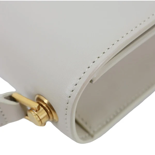 YVES SAINT LAURENT Le Carre Calfskin Leather Satchel Bag White