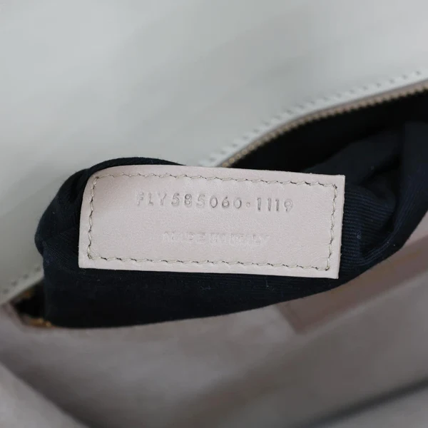 YVES SAINT LAURENT Le Carre Calfskin Leather Satchel Bag White