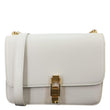 YVES SAINT LAURENT Le Carre Calfskin Leather Satchel Bag White