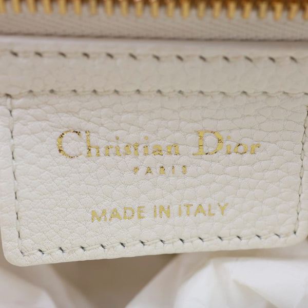 CHRISTIAN DIOR Dior Caro Cannage Calfskin Leather Crossbody Bag White