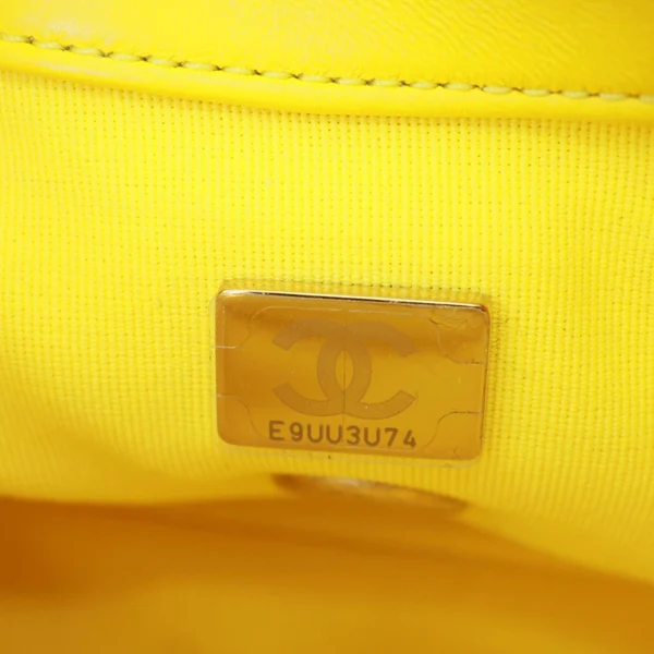 CHANEL CC Flap Candy Chain Mini Quilted Lambskin Leather Crossbody Bag Yellow