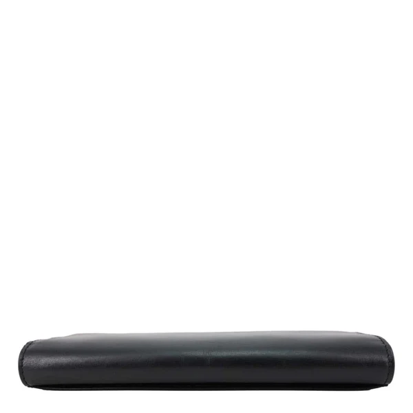 CELINE Logo Flap Large Leather Bifold Wallet Black