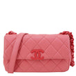 CHANEL My Everything Flap Small Quilted Caviar Leather Shoulder Bag Pink