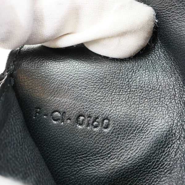 CELINE Logo Flap Large Leather Bifold Wallet Black