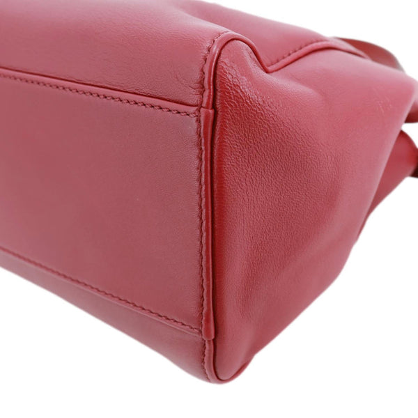FENDI Peekaboo Nappa Leather Top Handle Crossbody Bag Red