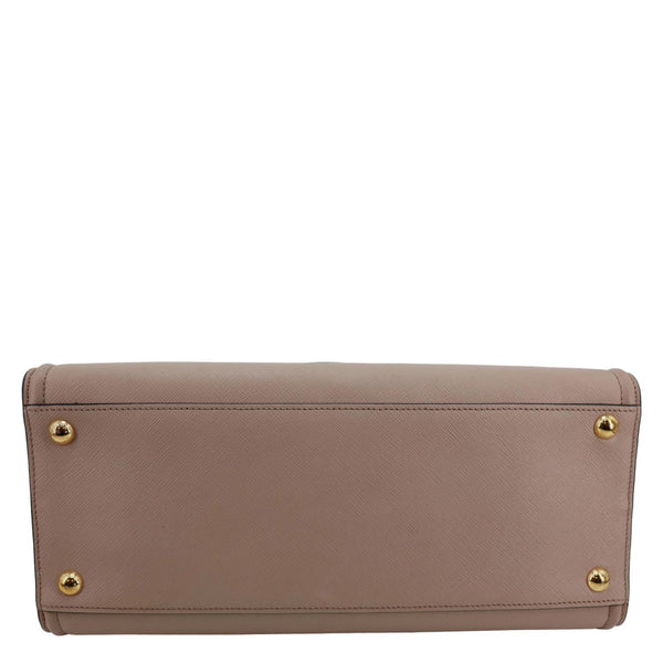 PRADA Saffiano Soft Calfskin Leather Top Handle Shoulder Bag Pink