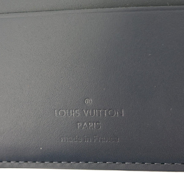 LOUIS VUITTON Porte Feuille Multiple Monogram Shadow Leather Wallet Navy Blue