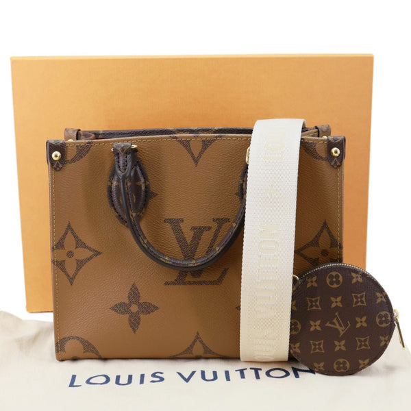 LOUIS VUITTON Onthego PM Giant Monogram Reverse Canvas Shoulder Bag Brown