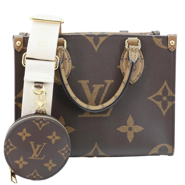 LOUIS VUITTON Onthego PM Giant Monogram Reverse Canvas Shoulder Bag Brown