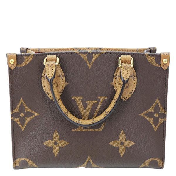 LOUIS VUITTON Onthego PM Giant Monogram Reverse Canvas Shoulder Bag Brown