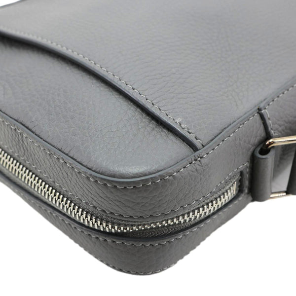 BURBERRY Thornton Small Embossed Leather Crossbody Bag Grey