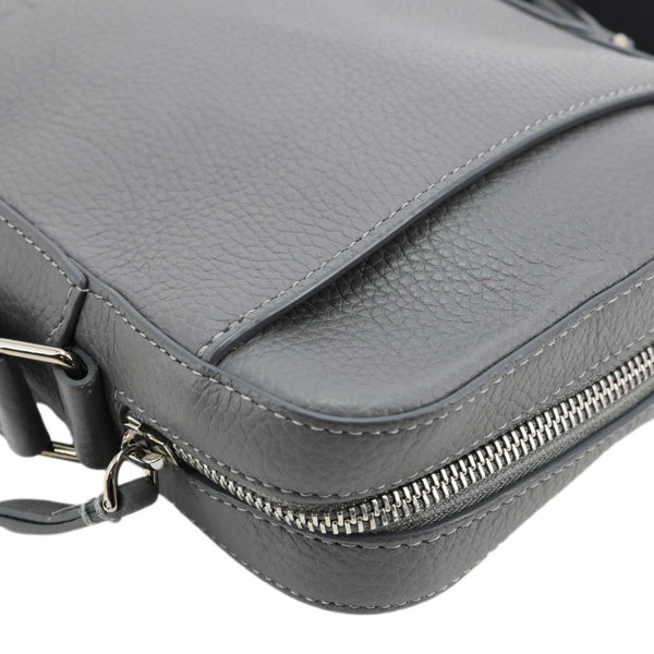 BURBERRY Thornton Small Embossed Leather Crossbody Bag Grey