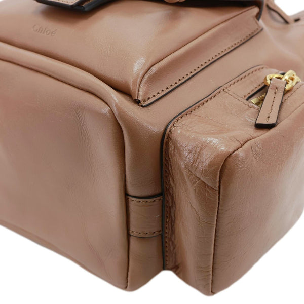CHLOE Camera Bucket Smooth Leather Shoulder Bag Peach