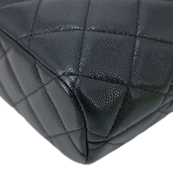 CHANEL CC Caviar Leather Clutch with Chain Hobo Bag Black