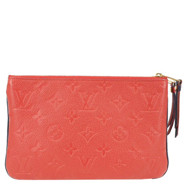 LOUIS VUITTON Double Zip Pochette Monogram Empreinte Crossbody Bag Navy Blue