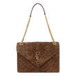 YVES SAINT LAURENT Envelope Medium Matelasse Suede Crossbody Bag Brown