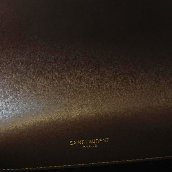YVES SAINT LAURENT Envelope Medium Matelasse Suede Crossbody Bag Brown