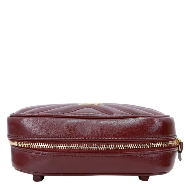 YVES SAINT LAURENT Lou Calfskin Leather Crossbody Belt Bag Burgundy