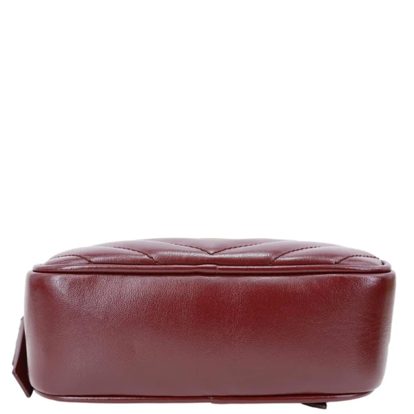 YVES SAINT LAURENT Lou Calfskin Leather Crossbody Belt Bag Burgundy