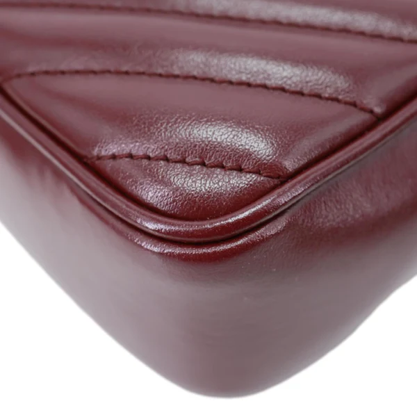 YVES SAINT LAURENT Lou Calfskin Leather Crossbody Belt Bag Burgundy