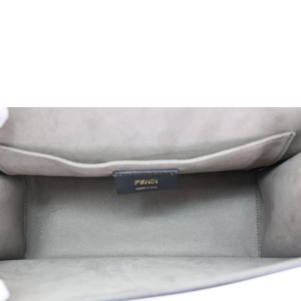 FENDI Kan I F Leather Shoulder Bag Grey