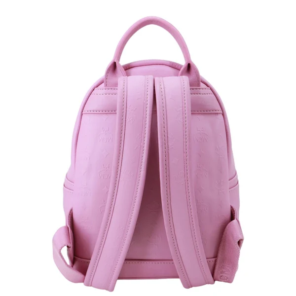 MCM Visetos Leather Backpack Pink