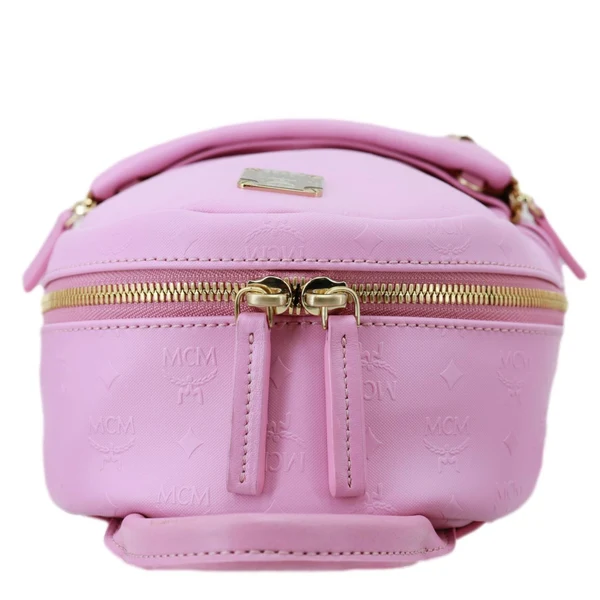 MCM Visetos Leather Backpack Pink