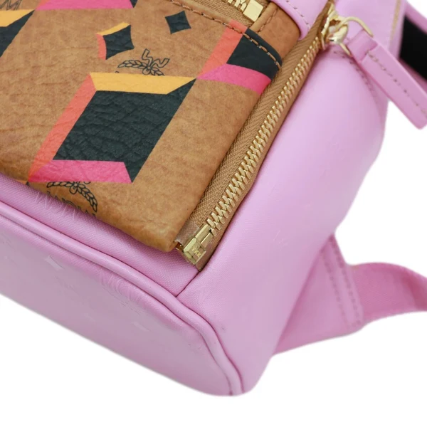 MCM Visetos Leather Backpack Pink