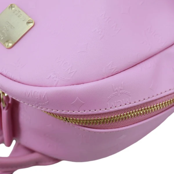 MCM Visetos Leather Backpack Pink