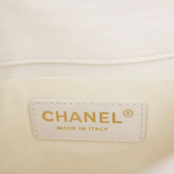 CHANEL My Precious Pearls Chain Flap Small Quilted Lambskin Leather Crossbody Bag White