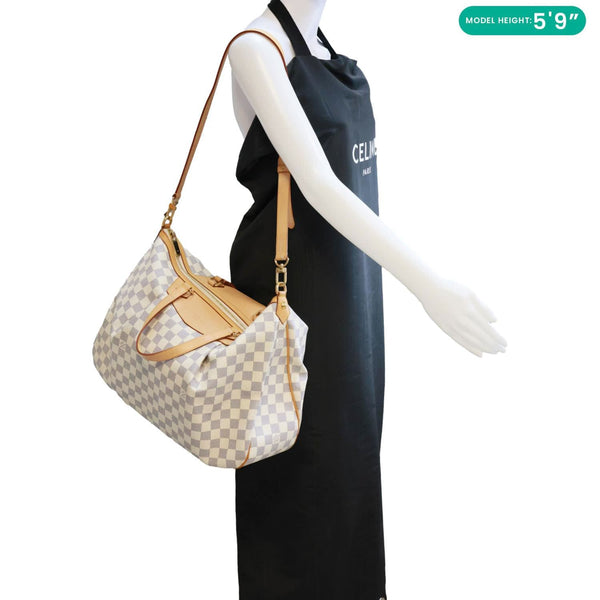 LOUIS VUITTON Siracusa GM Damier Azur Shoulder Bag White