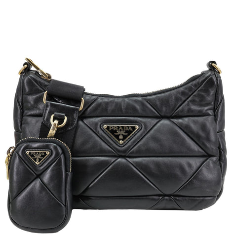 Prada System Re-edition Quilted Nappa Leather Shoulder Bag Black