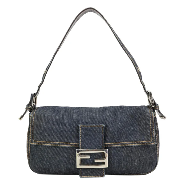 FENDI Denim Baguette Bag Blue